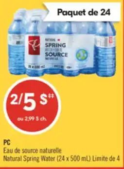 Pharmaprix PC Natural Spring Water offer