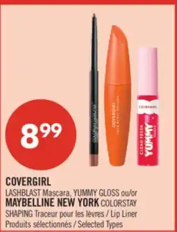 Pharmaprix COVERGIRL LASHBLAST Mascara, YUMMY GLOSS or MAYBELLINE NEW YORK COLORSTAY SHAPING Lip Liner offer