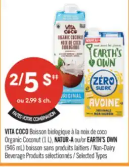 Pharmaprix VITA COCO Organic Coconut 1L NATUR-A Non-Dairy Beverage 946mL EARTH'S OWN Non-Dairy Beverage 946mL offer