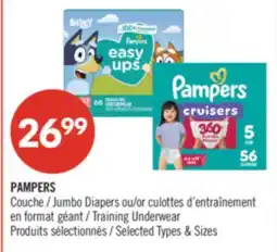 Pharmaprix PAMPERS Jumbo Diapers or Training underwear products offer