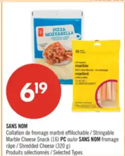 Pharmaprix NO NAME Stringable Marble Cheese Snack (16) PC or NO NAME Shredded Cheese (320 g) offer