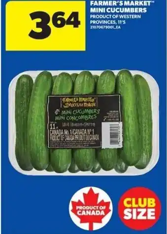 Real Canadian Superstore Farmer's market mini cucumbers offer