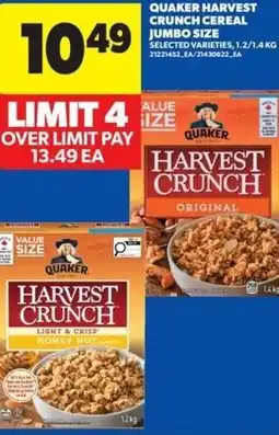 Real Canadian Superstore Quaker harvest crunch cereal offer