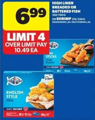 Real Canadian Superstore High liner breaded or battered fish or shrimp offer