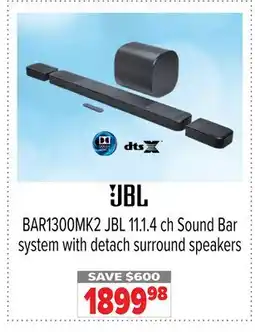 2001 Audio Video BAR1300MK2 JBL 11.1.4 ch Sound Bar system with detach surround speakers offer