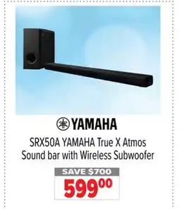 2001 Audio Video SRX50A YAMAHA True X Atmos Sound bar with Wireless Subwoofer offer