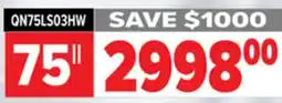 2001 Audio Video QN75LS03HW SAMSUNG VISION AI THE FRAME PRO NEO QLED 4K TV 75 offer