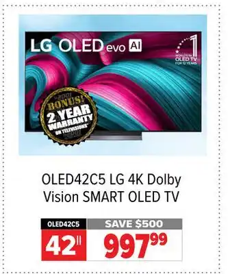 2001 Audio Video OLED42C5 42 LG 4K Dolby Vision SMART OLED TV offer
