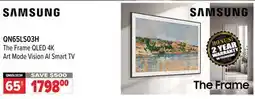 2001 Audio Video QN65LS03H 65 SAMSUNG The Frame QLED 4K Art Mode Vision AI Smart TV offer