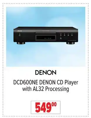 2001 Audio Video DCD600NE DENON CD Player with AL32 Processing offer