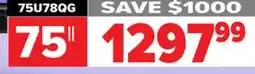 2001 Audio Video 75U78QG 75 Hisense Mini-LED Pro TV offer