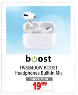 2001 Audio Video TWSB400W BOOST Headphones Built-in Mic offer
