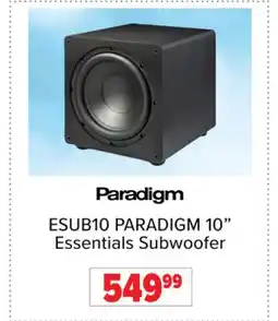2001 Audio Video ESUB10 PARADIGM 10 Essentials Subwoofer offer