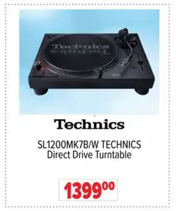 2001 Audio Video SL1200MK7B/W TECHNICS Direct Drive Turntable offer