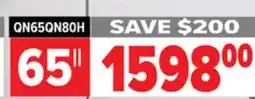 2001 Audio Video SAMSUNG BRIGHT & DETAILED AI-POWERED PICTURE WITH QUANTUM DOT COLOR QN80H VISION AI SMART TV, 65 offer