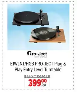 2001 Audio Video E1WLNT/HGB PRO-JECT Plug & Play Entry Level Turntable offer
