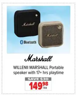 2001 Audio Video WILLENII MARSHALL Portable speaker with 17+ hrs playtime offer