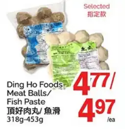 T&T Supermarket DING HO FOODS MEAT BALLS/ FISH PASTE, 318g-453g offer