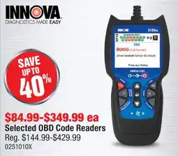 PartSource Selected OBD Code Readers offer