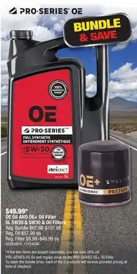 PartSource OE Oil AND OE + Oil Filter 5L 5W20 & 5W30 & Oil Filters offer