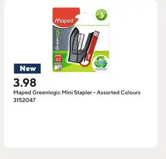 Staples Maped Greenlogic Mini Stapler - Assorted Colours offer