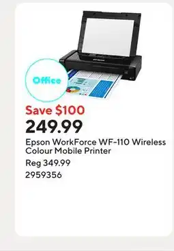 Staples Epson WorkForce WF-110 Wireless Colour Mobile Printer offer