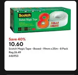 Staples Scotch Magic Tape - Boxed - 19mm x 25m offer