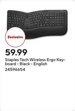 Staples Staples Tech Wireless Ergo Keyboard - Black - English offer