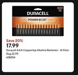 Staples Duracell AAA Coppertop Alkaline Batteries offer