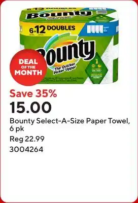 Staples Bounty Select-A-Size Paper Towel offer