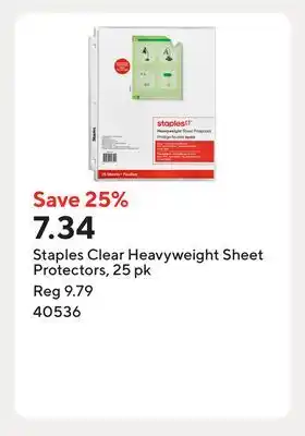 Staples Staples Clear Heavyweight Sheet Protectors offer