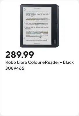 Staples Kobo Libra Colour eReader - Black offer