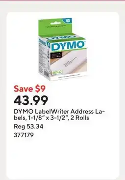 Staples DYMO LabelWriter Address Labels, 1-1/8 x 3-1/2, 2 Rolls offer
