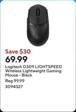 Staples Logitech G309 LIGHTSPEED Wireless Lightweight Gaming Mouse - Black offer