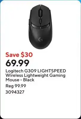 Staples Logitech G309 LIGHTSPEED Wireless Lightweight Gaming Mouse - Black offer