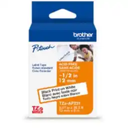 Staples Brother Label Tape, Acid-Free, 12mm x 8m, Black on White offer