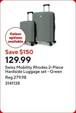 Staples Swiss Mobility Rhodes 2-Piece Hardside Luggage set - Green offer