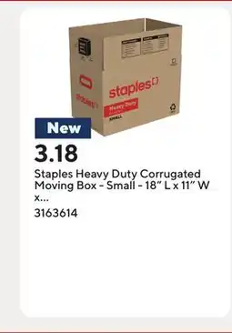 Staples Staples Heavy Duty Corrugated Moving Box - Small - 18 L x 11 W x 12 H offer
