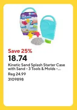 Staples Kinetic Sand Splash Starter Case with Sand - 3 Tools & Molds - Reusable Storage - Ages 3+ offer