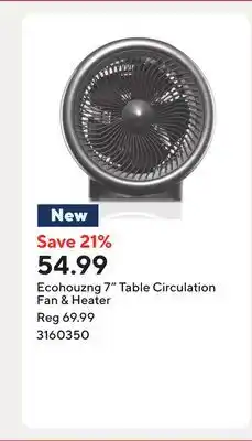 Staples Ecohouzng 7 Table Circulation Fan & Heater offer