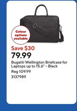 Staples Bugatti Wellington Briefcase for Laptops up to 15.6 - Black offer