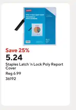 Staples Staples Latch 'n Lock Poly Report Cover offer