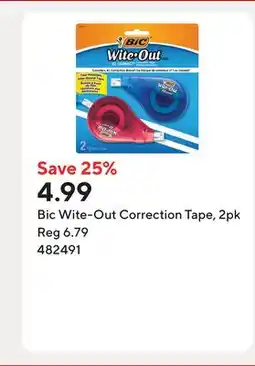 Staples Bic Wite-Out Correction Tape offer
