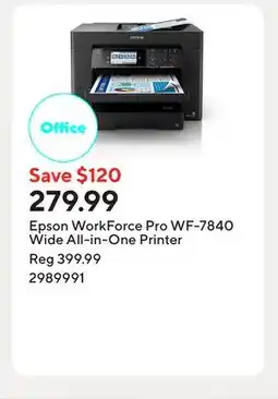 Staples Epson WorkForce Pro WF-7840 Wide All-in-One Printer offer