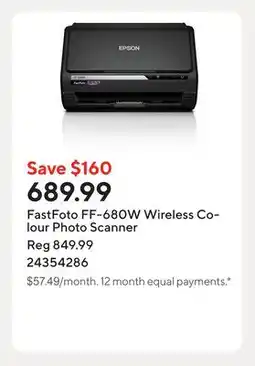 Staples FastFoto FF-680W Wireless Colour Photo Scanner offer