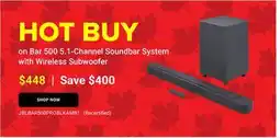 Visions Electronics Bar 500 5.1-Channel Soundbar System with Wireless Subwoofer offer