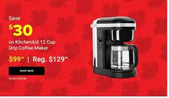 Visions Electronics KitchenAid 12 Cup Drip Coffee Maker offer