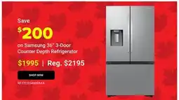 Visions Electronics Samsung 36 3-Door Counter Depth Refrigerator offer