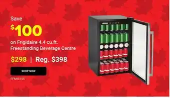 Visions Electronics Frigidaire 4.4 cu.ft. Freestanding Beverage Centre offer