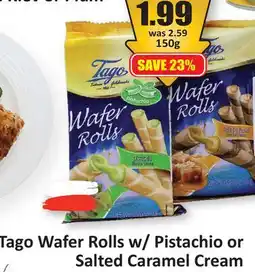 Starsky Tago Wafer Rolls w/Pistachio or Salted Caramel Cream offer